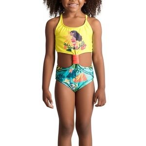 Disney Swim Princess Tropical‎ Moana UPF 50+ One-Piece Swimsuit Girls 4T
